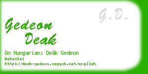 gedeon deak business card